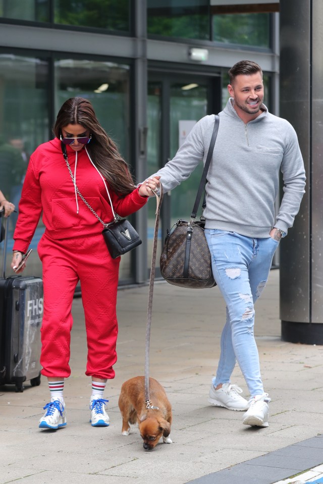 The pair leave the Steph Packed Lunch studios earlier today