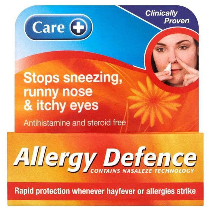 Head to Holland and Barrett for Care Allergy Defence nasal spray, £5.99