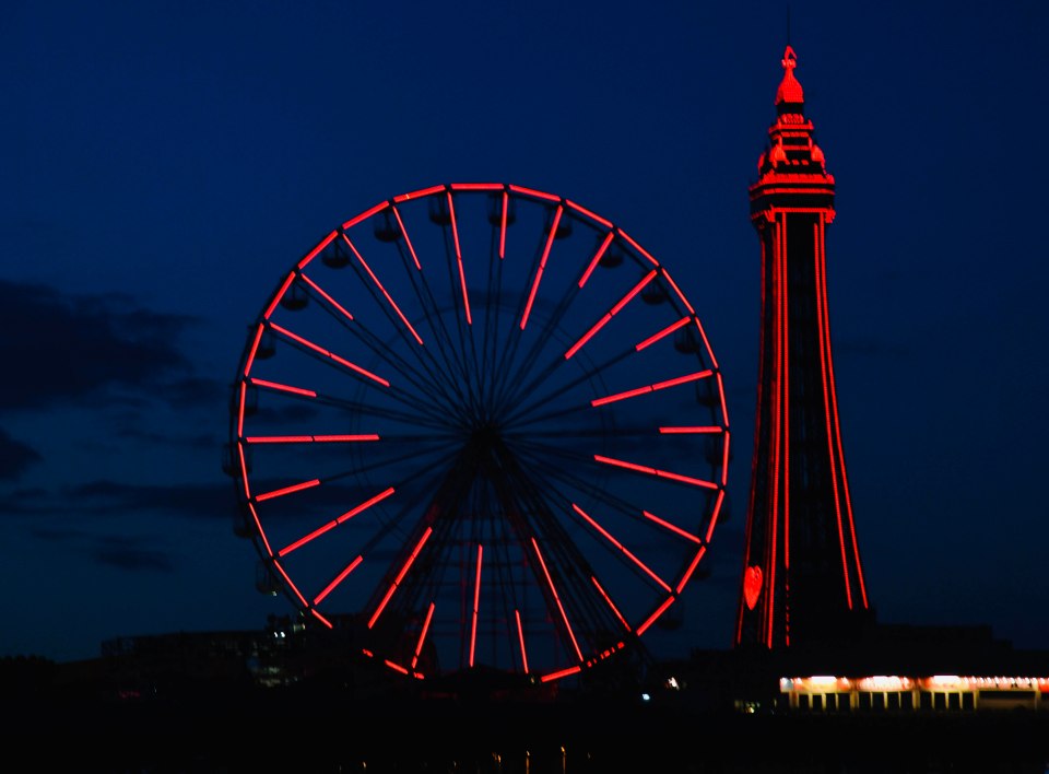 Blackpool Tower and Central Pier was lit up in red for Jordan, a Liverpool fan