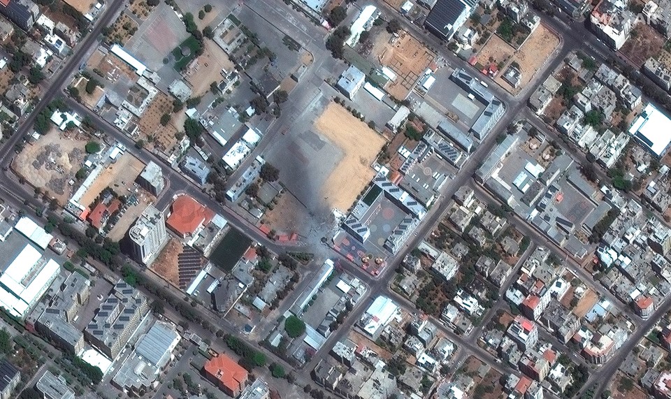 The rubble of a security compound after an Israeli strike targeted it in Gaza City