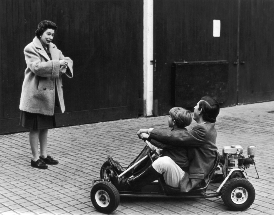 The Queen focused on her Royal duties more than her children, but she is seen here having fun with Charles and Edward