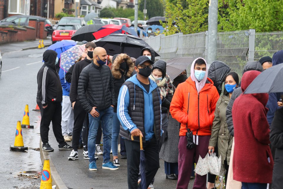 Thousands of people are now queuing for the jab