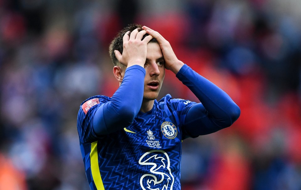 Chelsea midfielder Mason Mount reacts after their late equaliser is ruled out after video replays showed Ben Chilwell was narrowly offside