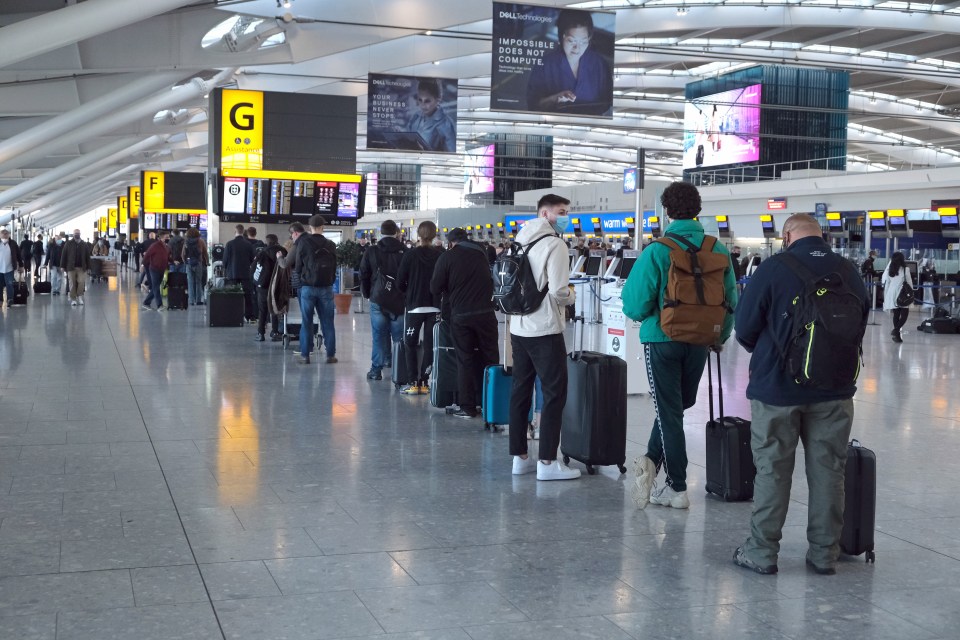 Large queues have been forming at UK airports since 6am this morning