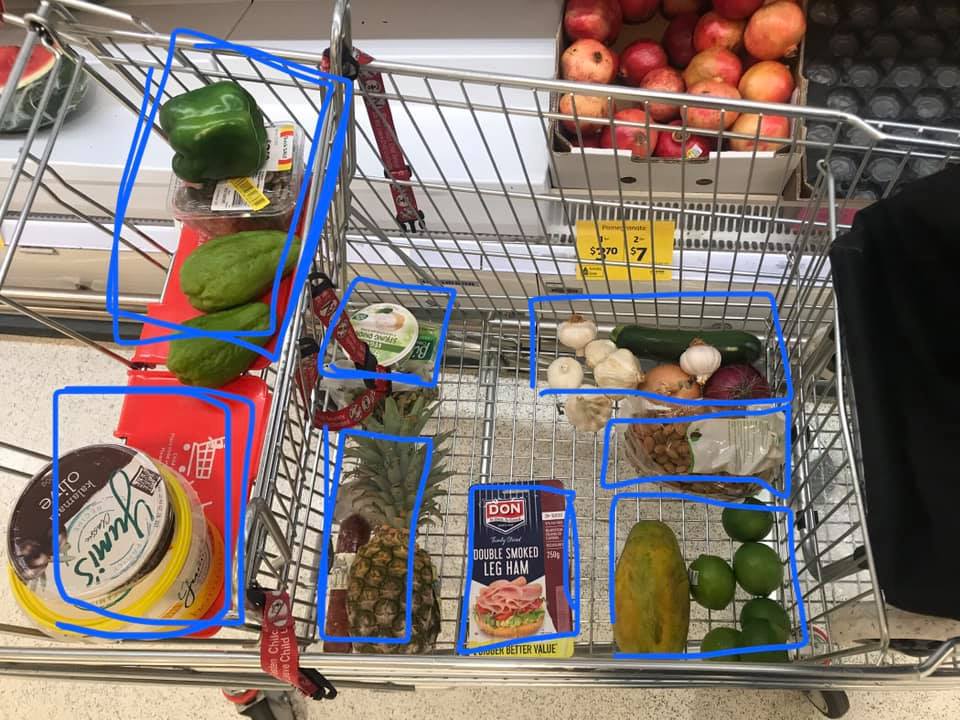 The shopper said to split up items into $10 (£5.50) sections so you can keep track of how much you're spending