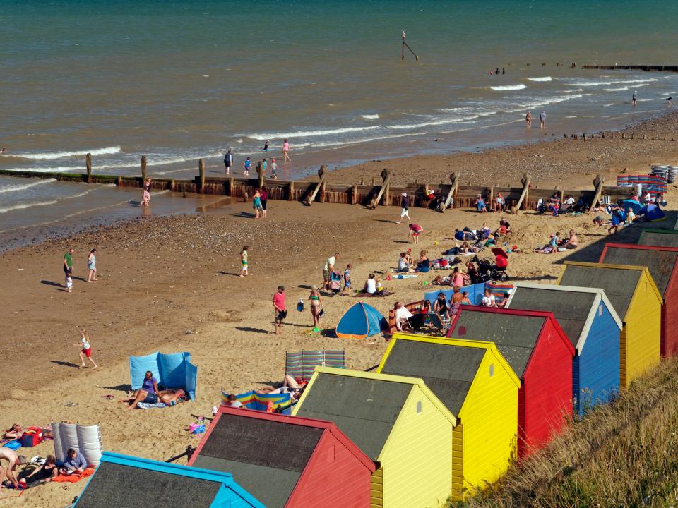 The long, sandy shoreline and calm sea make this one of the best spots in Norfolk for swimming