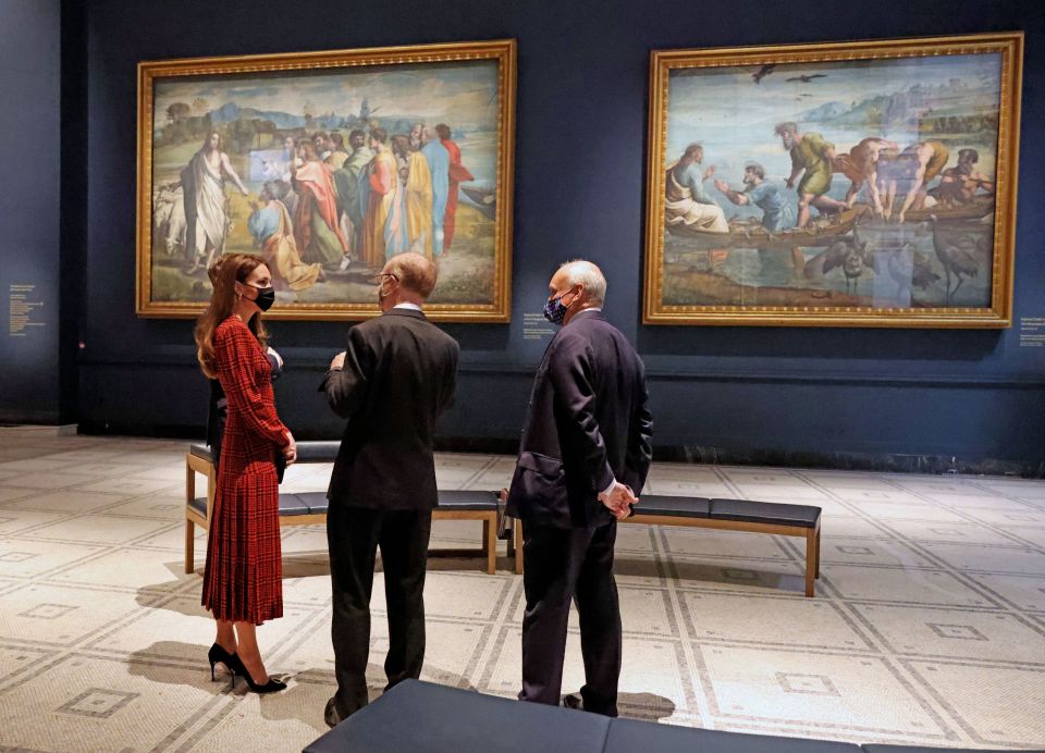 The Duchess of Cambridge was given a guided tour of a series of works by the old master Raphael