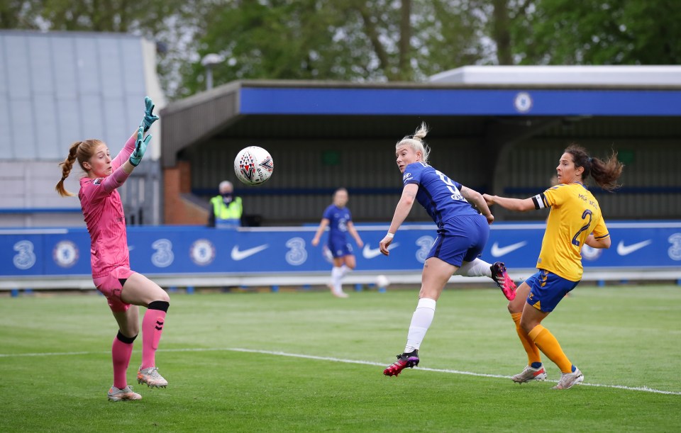 Beth England netted twice for Chelsea but both her efforts were ruled offside