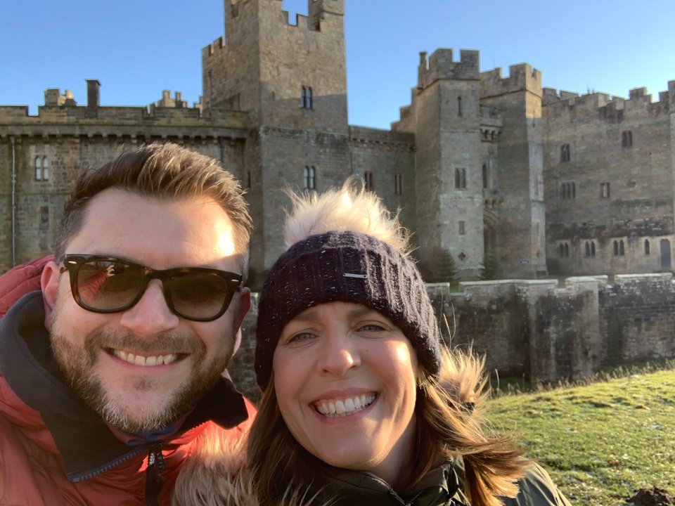 Lisa pictured with her partner Gareth