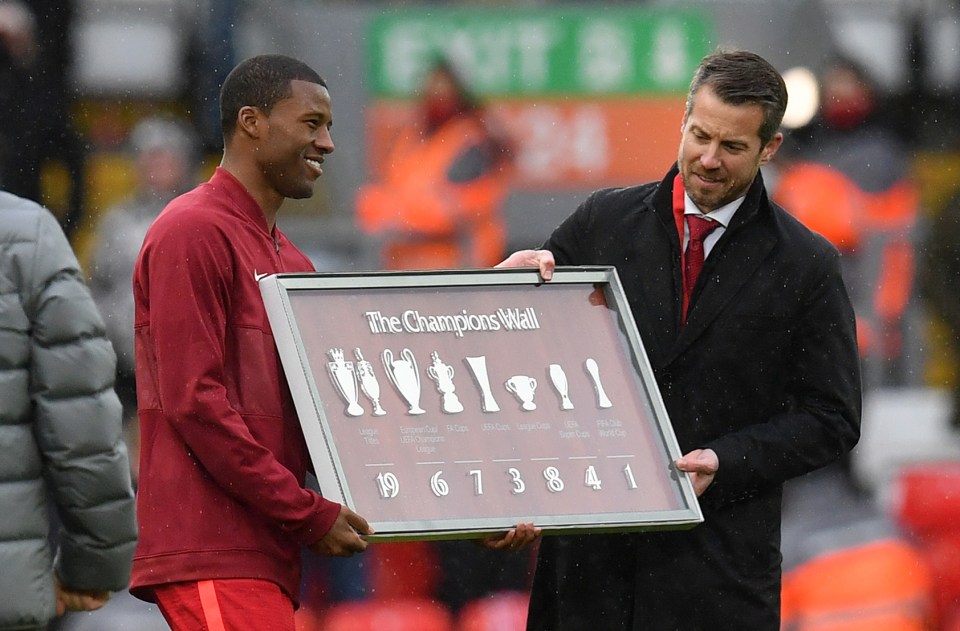 The 30-year-old was presented with a special gift at full-time