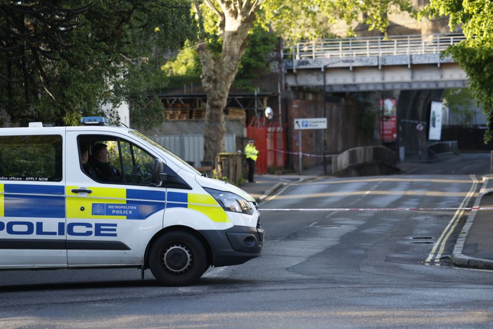 A police van near the shooting scene