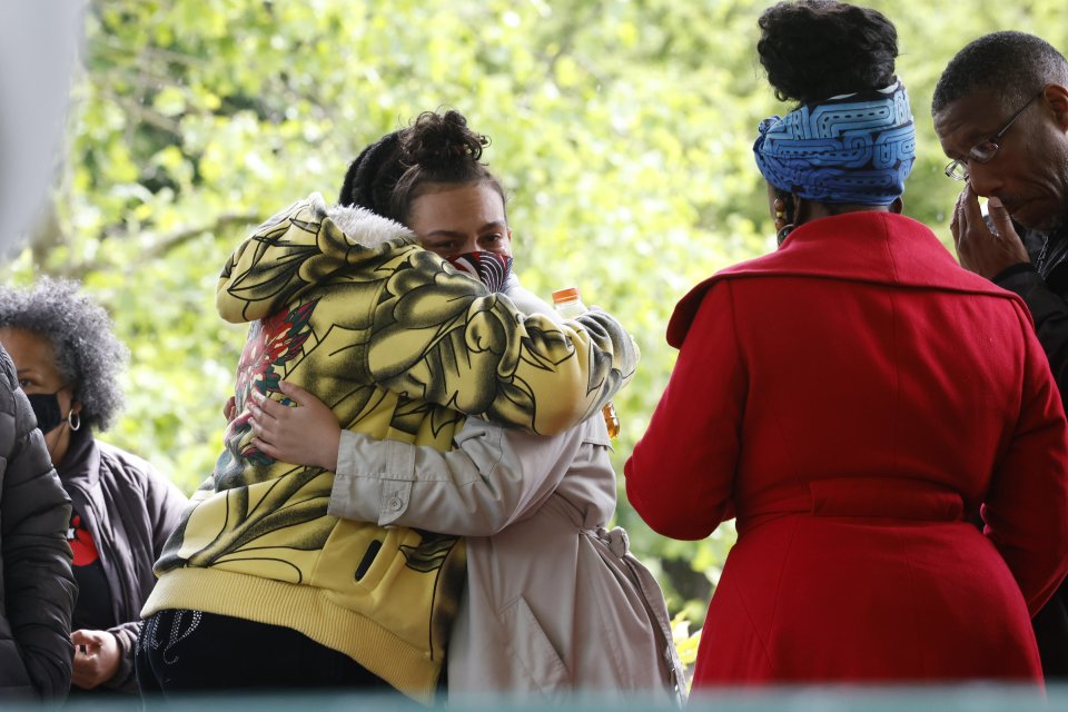 Friends and family gather for a vigil for Sasha Johnson in Ruskin Park near King's College hospital