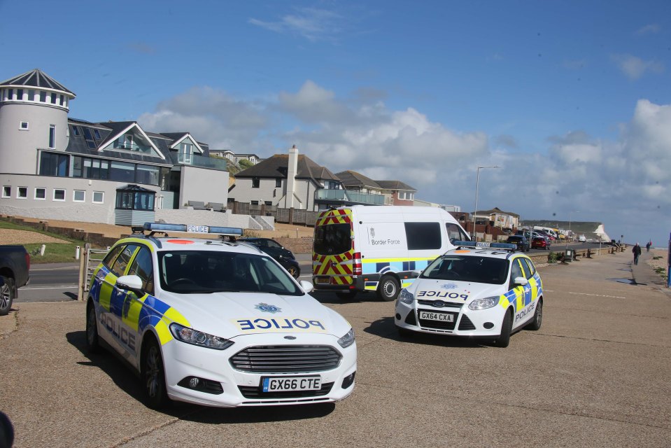 Police on the scene in the Hastings Old Town area