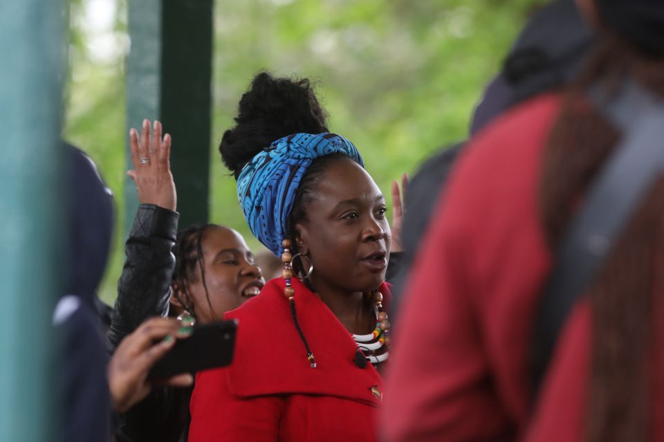 Activist Marvina Eseoghene Newton attended the vigil for equal rights activist Sasha Johnson