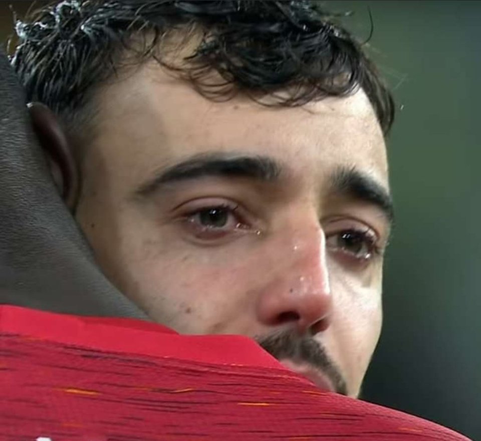 Bruno Fernandes was overcome with emotion at the end of a dramatic tie