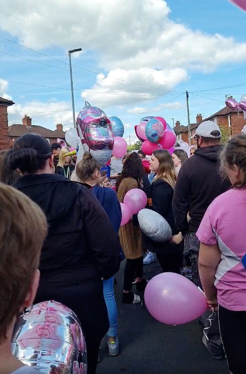 Grieving friends, family and neighbours came together in Abbey Hulton, Staffordshire