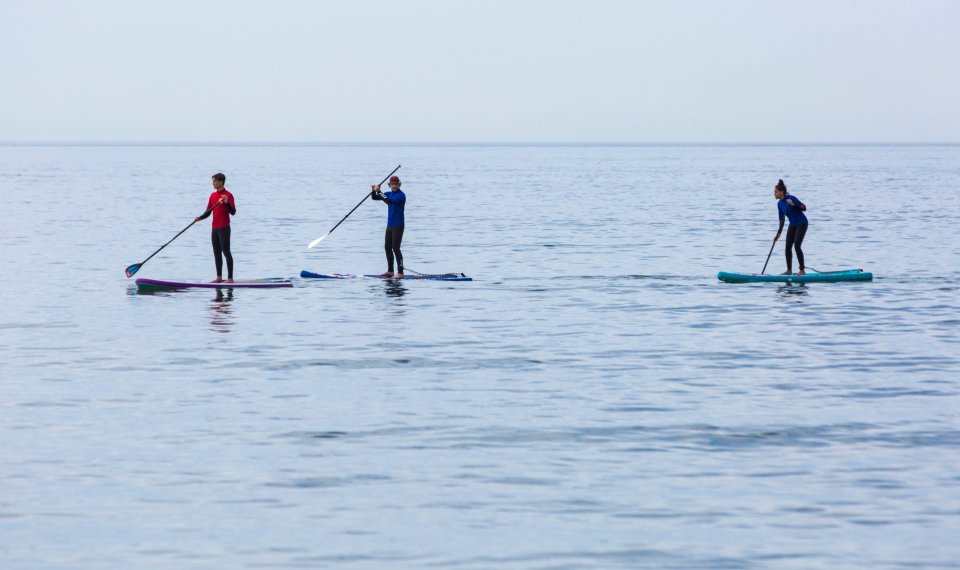 People making the most of the warm weather in Bournemouth, Dorset