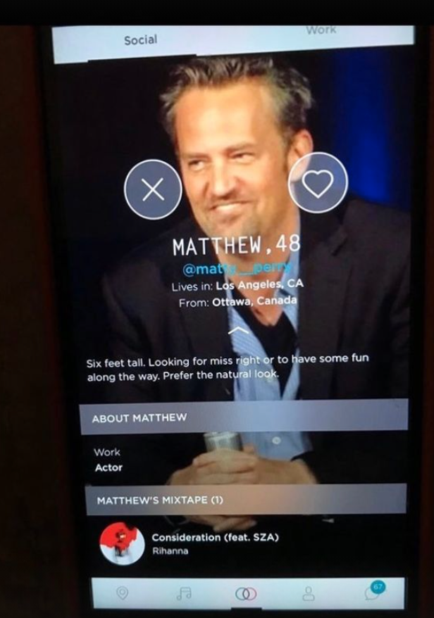 Matthew sparked controversy when his dating profile was exposed