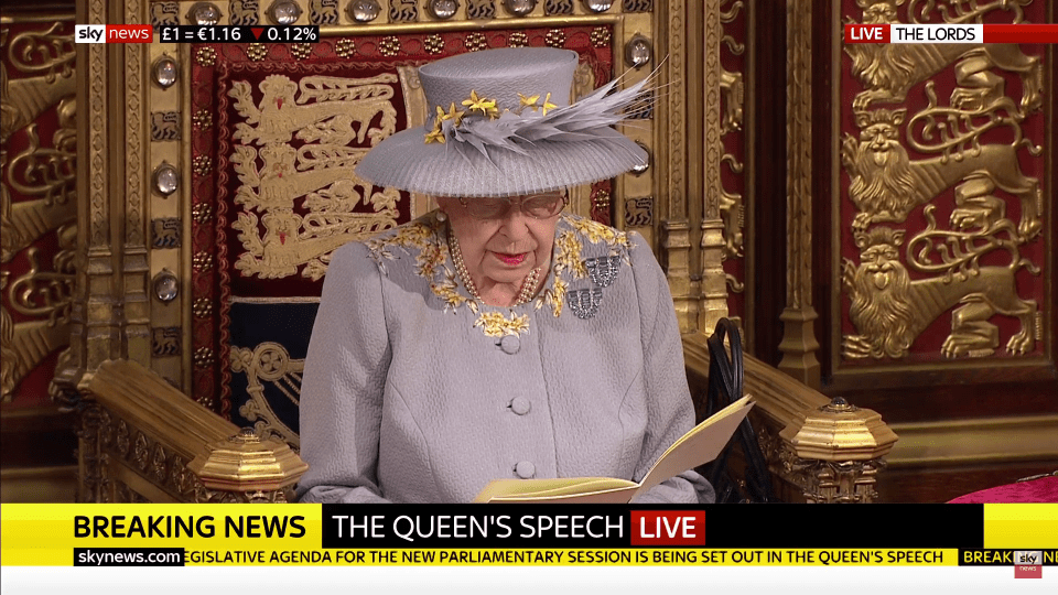 Her Majesty reading this year's Queen's Speech in the House of Lords this morning