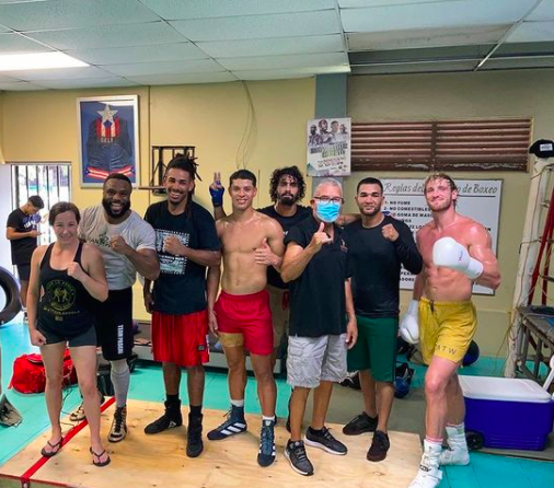 Lukas Ruiz, pictured in the middle, training with Logan Paul in Puerto Rico