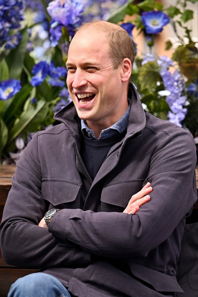 Prince William was all smiles as he chatted to the group of frontline workers