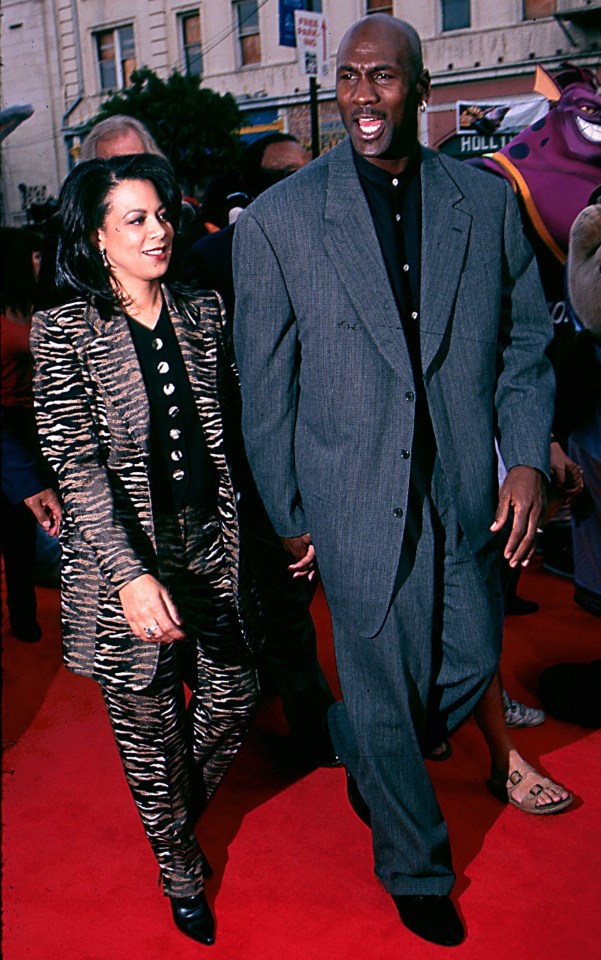 Michael Jordan with Juanita Vanoy in 1996 - 10 years before their final divorce