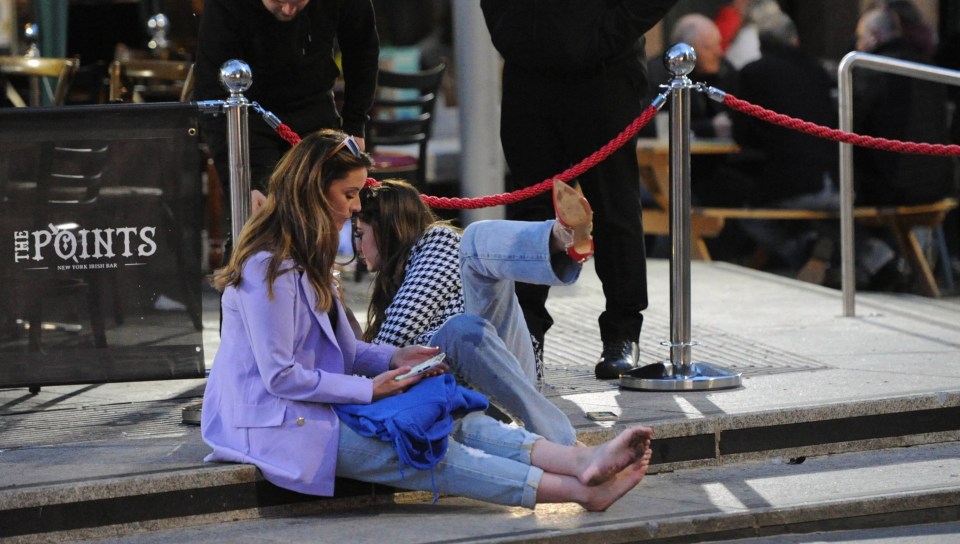 It was a heels-off night for some ladies after hours at the pub