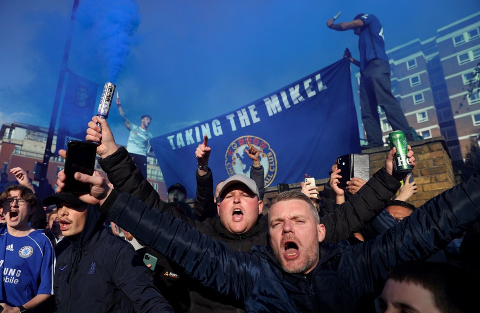 Flags and flares adorned the West London streets