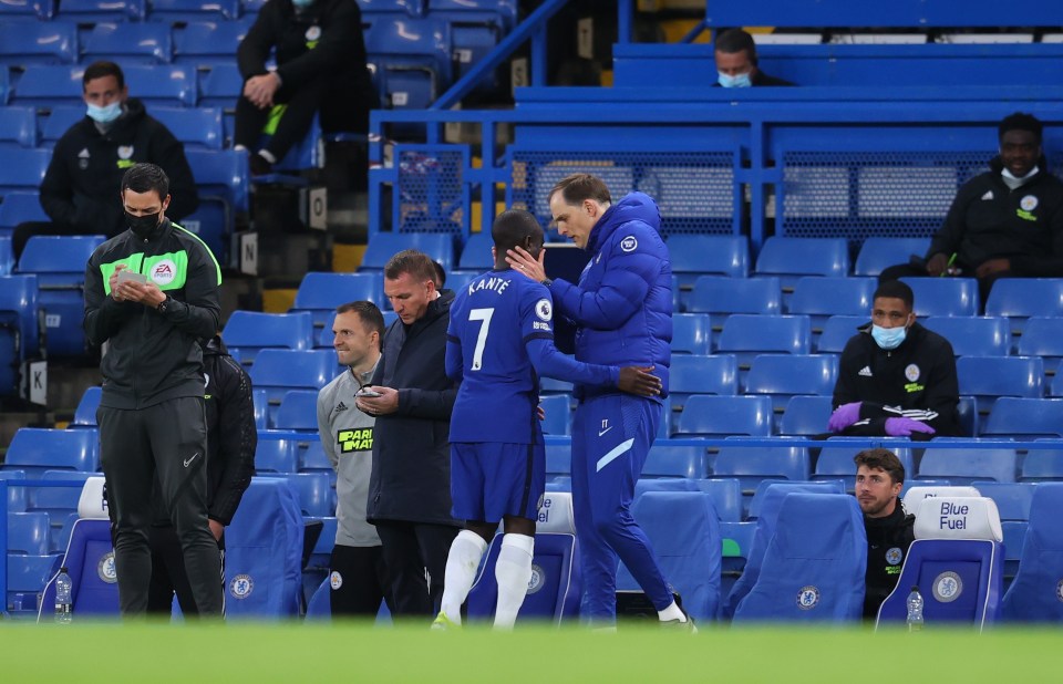 N'Golo Kante came off injured against Leicester - but Thomas Tuchel is hopeful the star midfielder will be ready to play on Sunday