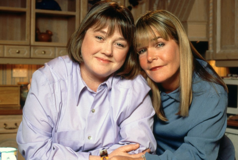 Pauline and Linda on Birds of a Feather in the Nineties