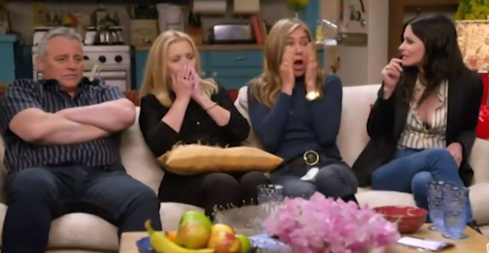 Matt, Lisa, Jennifer and Courteney's reaction to the injury