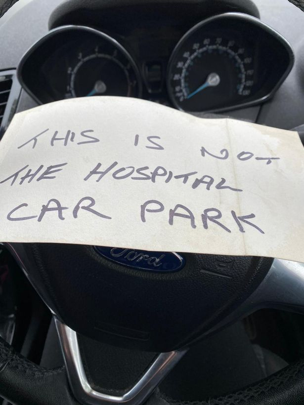 The nurse found this note on her car after her 11-hour hospital shift