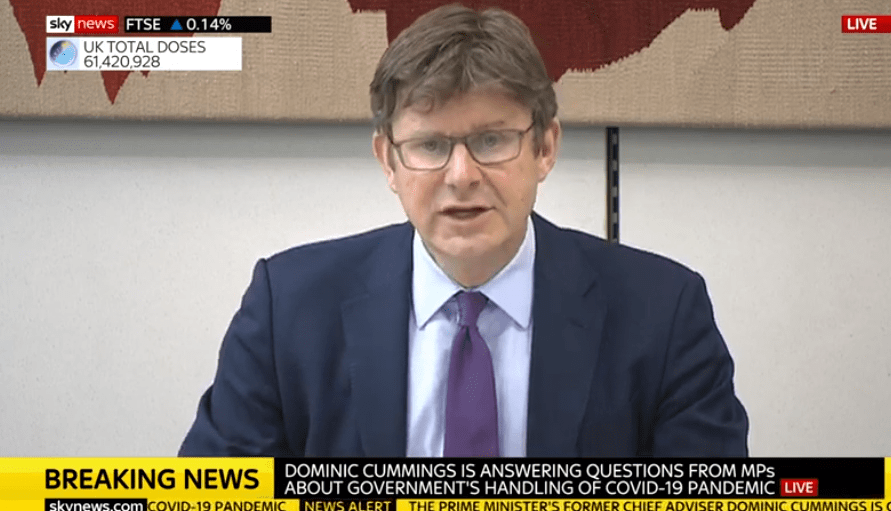 Tory MP Greg Clark grilled Mr Cummings this morning