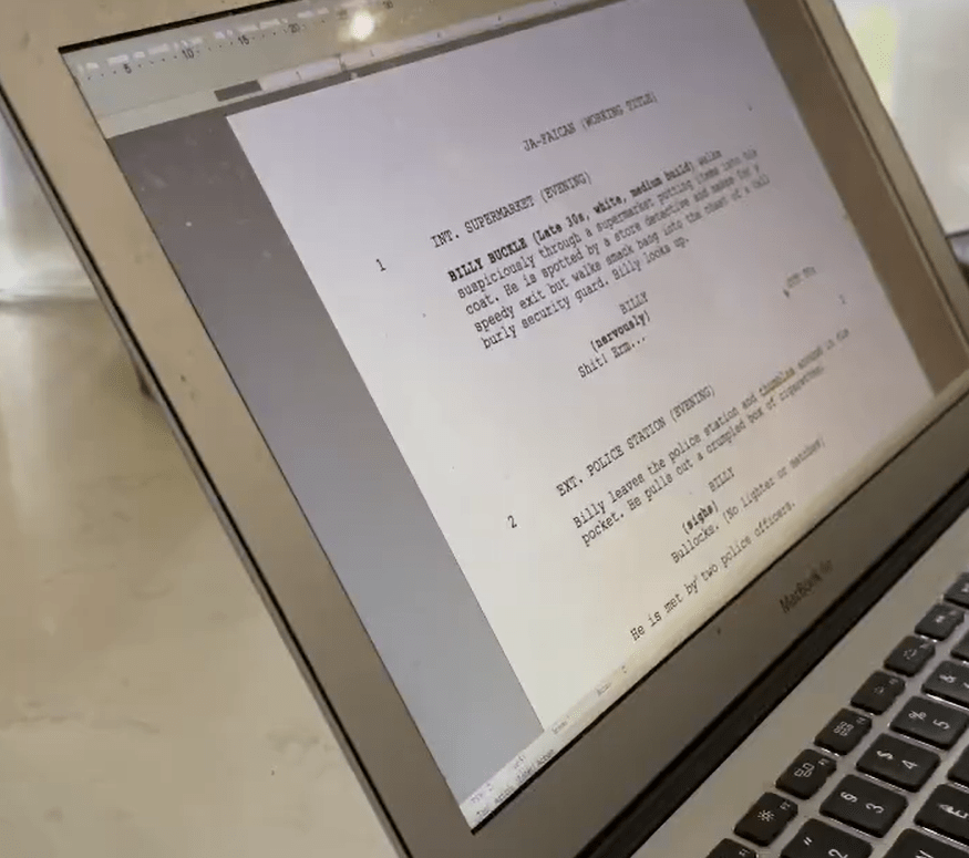 He teased a glimpse at the script in an Instagram video