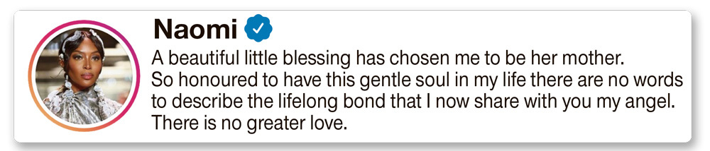 The model mum shared the "beautiful blessing" online