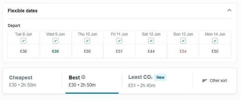 But from Tuesday, prices for the same trip start at just £36