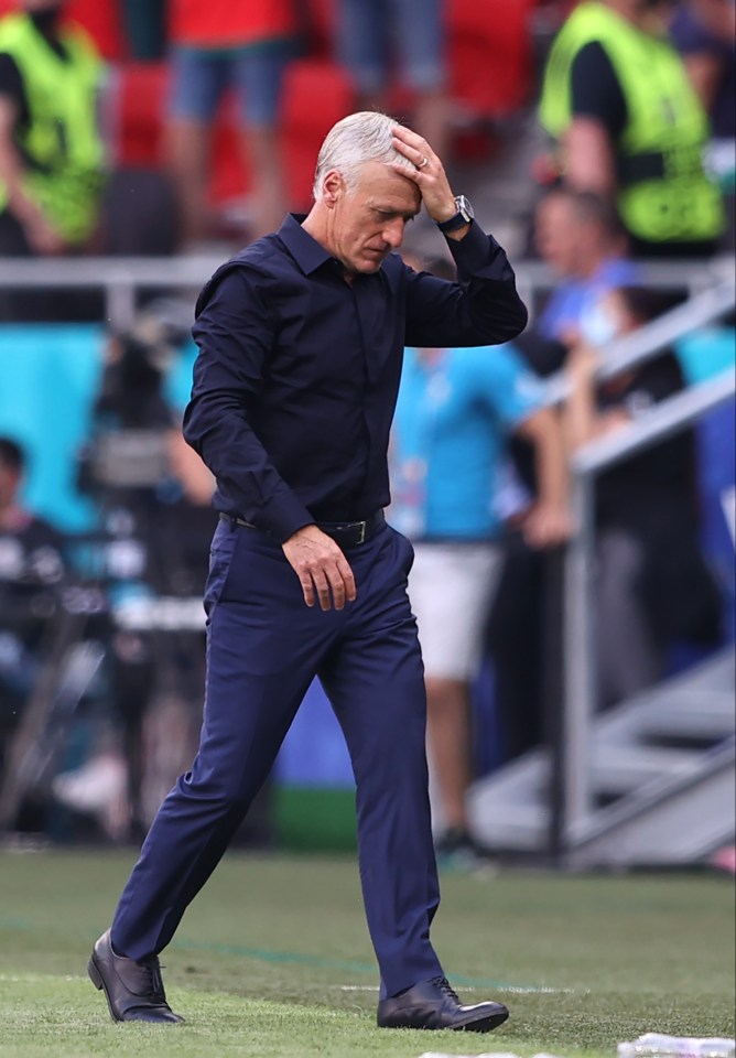 Didier Deschamps looked a worried man at times from the touchline