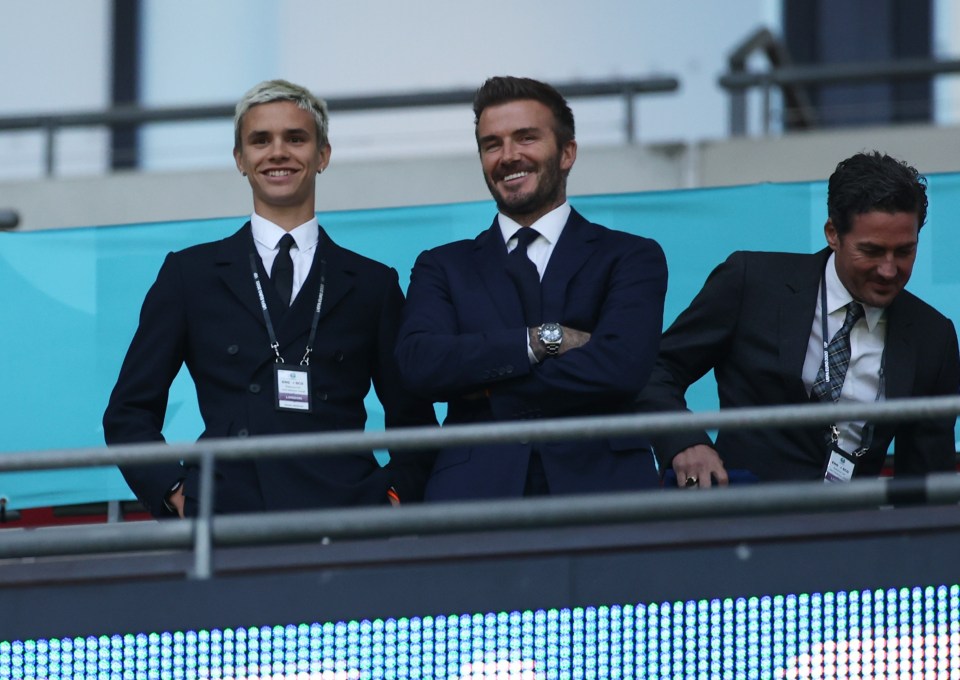 England legend David Beckham was spotted in the crowd