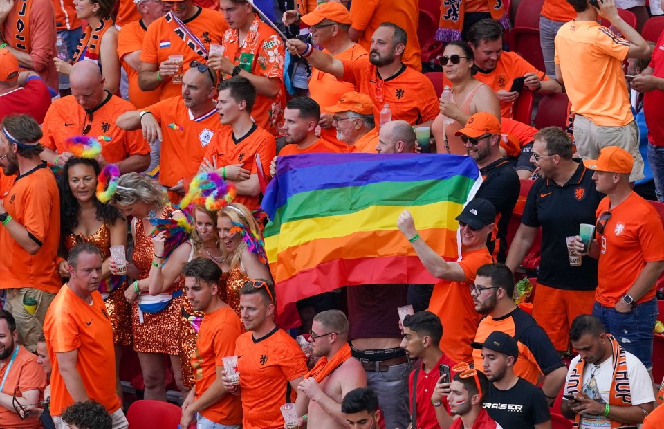 There were plenty of rainbows in the Dutch crowd