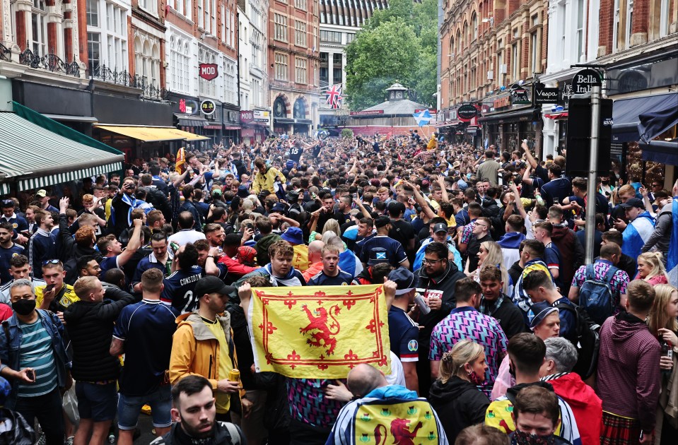 Fans packed out the streets ahead of today's British derby