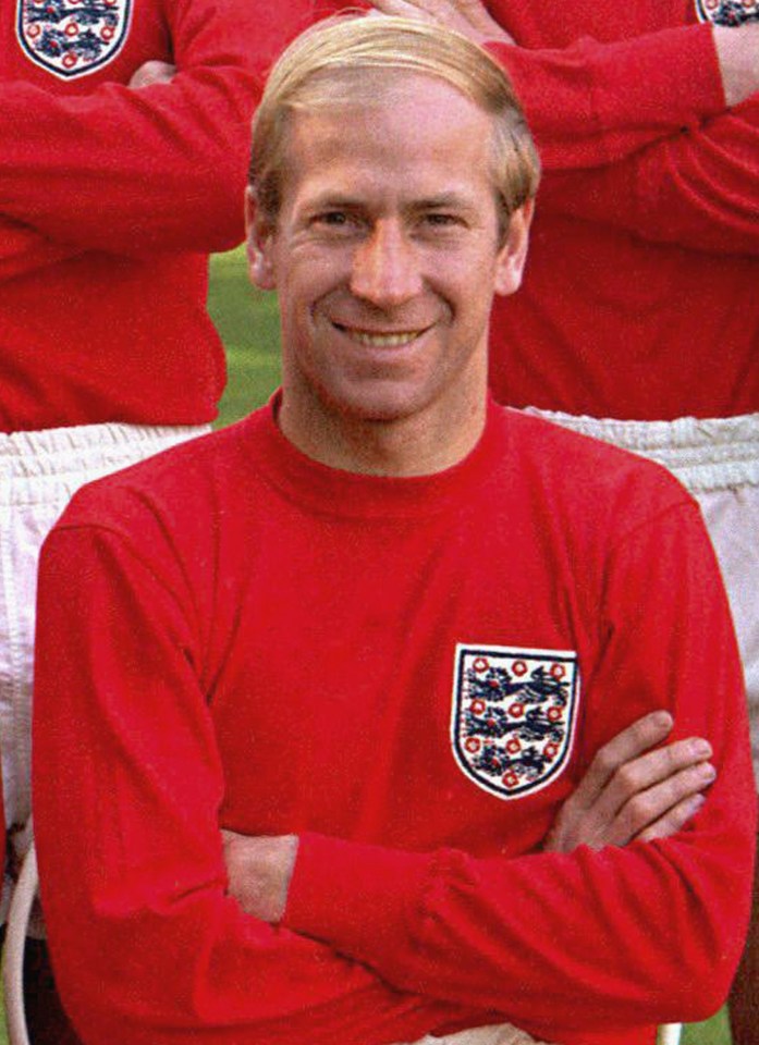 Bobby Charlton poses for a team photo ahead of the 1966 World Cup with his famous hairstyle