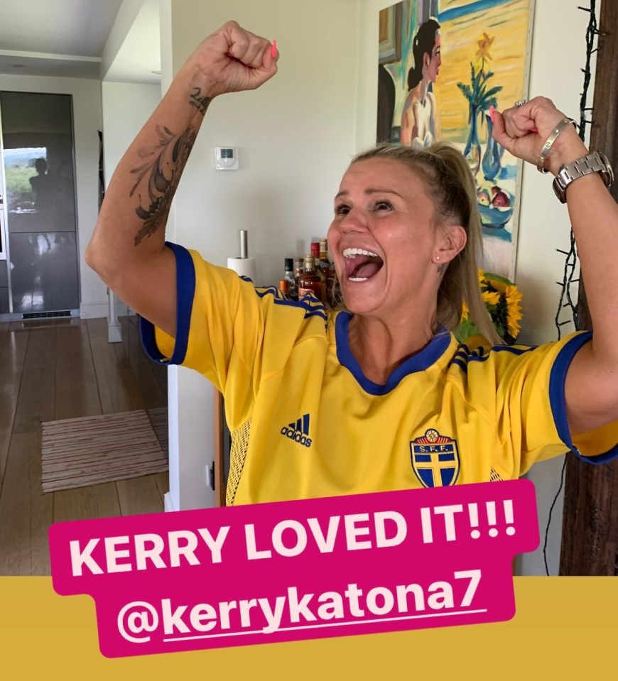 Earlier tonight Kerry appeared in a Sweden shirt as the team played in Euro 2020