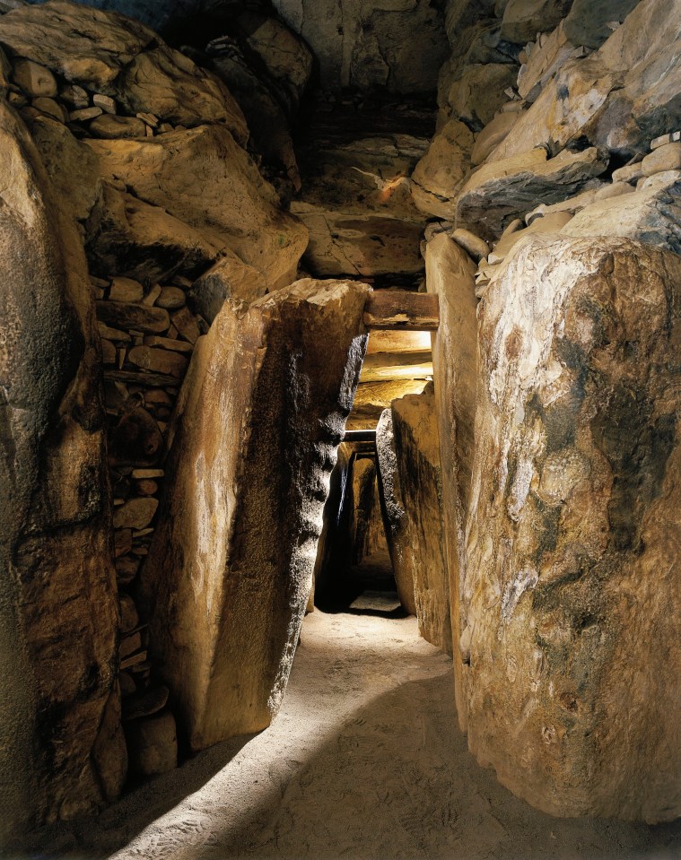 Sunlight filters into the tomb from its "roof-box"