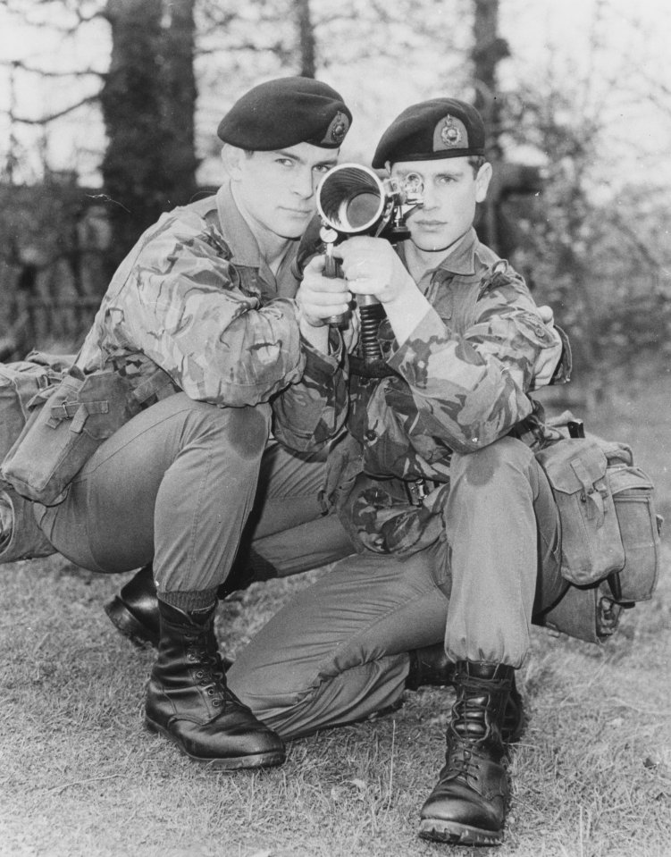 Straight from uni Edward, pictured  receiving weapons training at Lympstone in 1987, enrolled in the Royal Marines, who reportedly paid £12k for his tuition