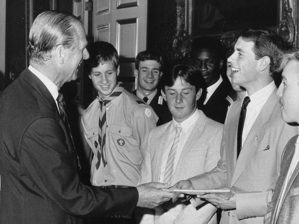 Edward received his gold medal Duke Of Edinburgh Award from his father Prince Philip in 1986