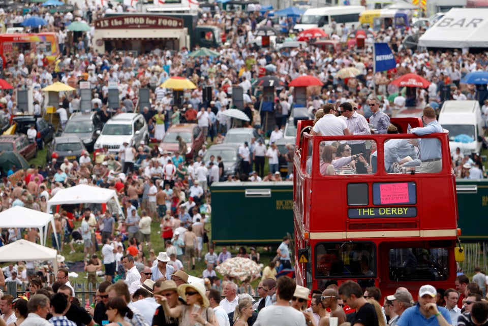 Buses and amusements would fill the infield at Epsom