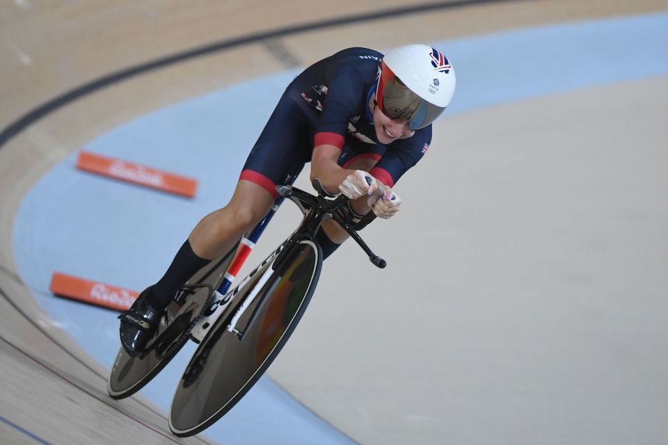 Team GB's Laura Kenny competing in the time trial event at Rio 2016