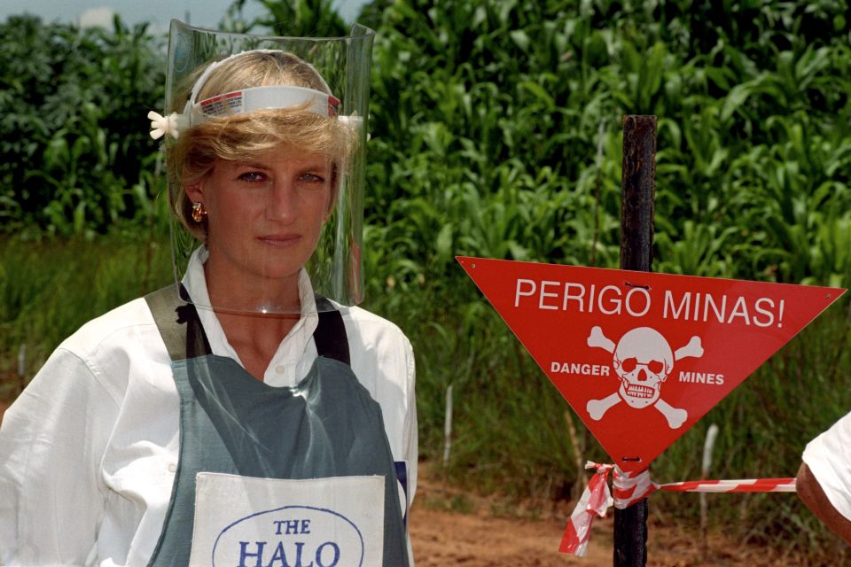 Diana walked through a minefield in Africa to raise awareness about the weapons