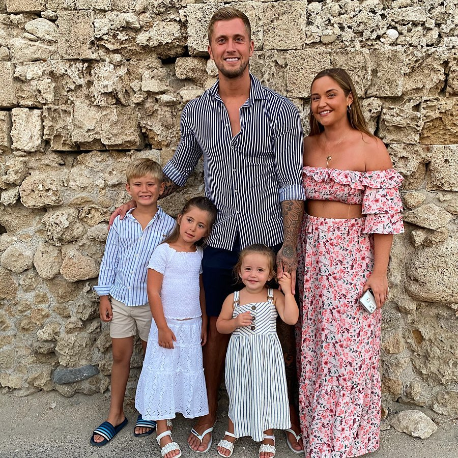 The 29-year-old with his wife Jacqueline Jossa and their children