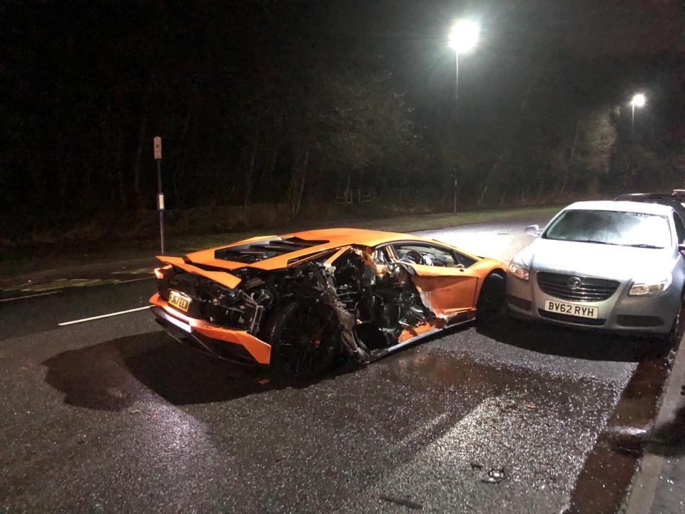 The Sheffield United forward fled the wreckage after losing control of his £350,000 Aventador and tried to claim his cousin had been driving